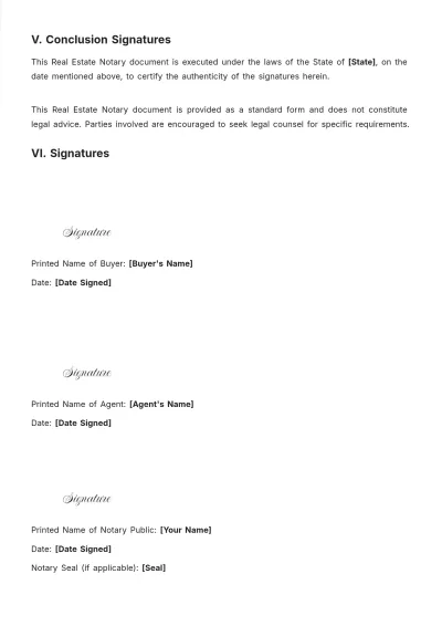 Free Real Estate Notary Template to Edit Online