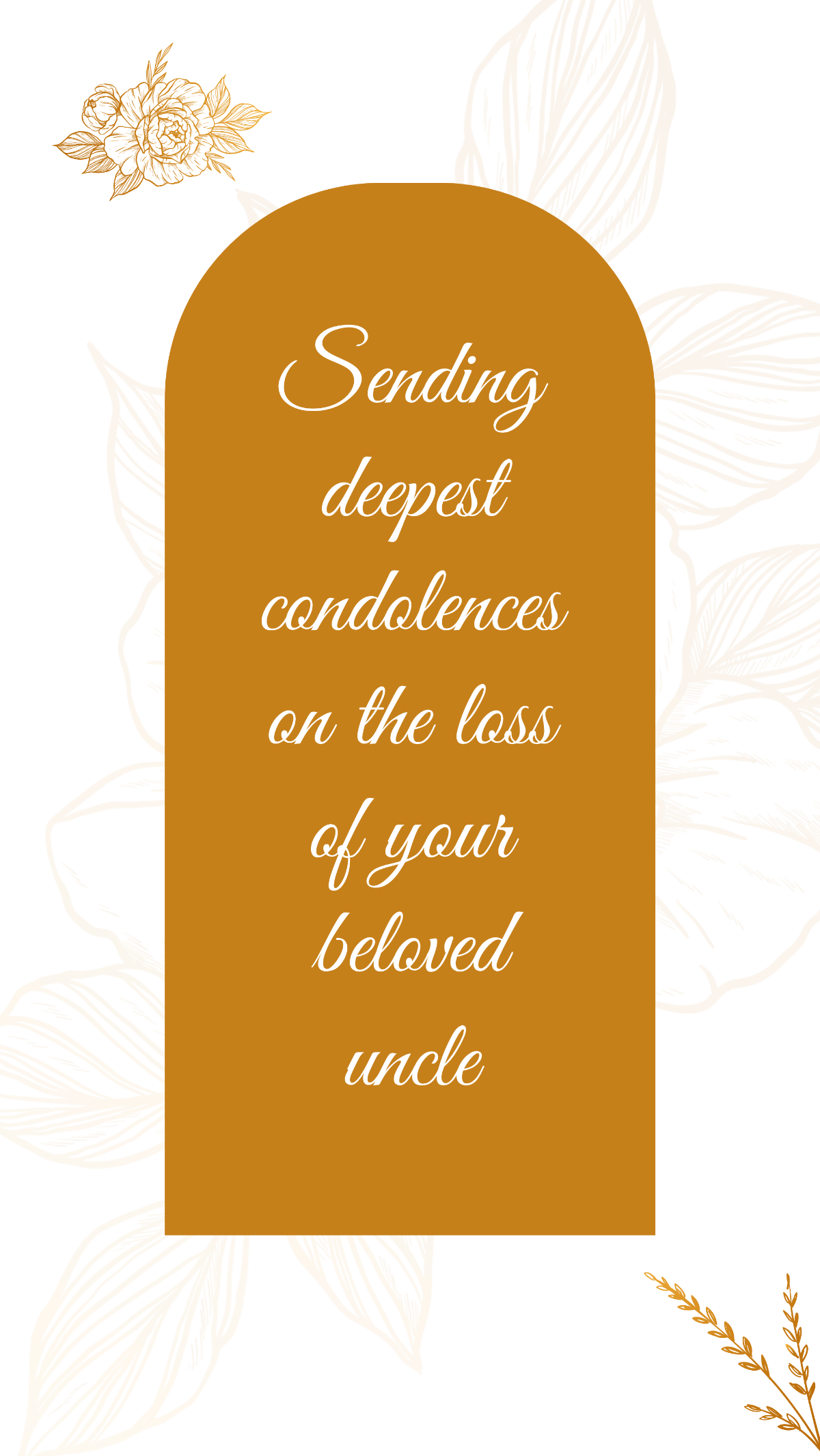 Condolence Message For Loss Of Uncle Template - Edit Online & Download