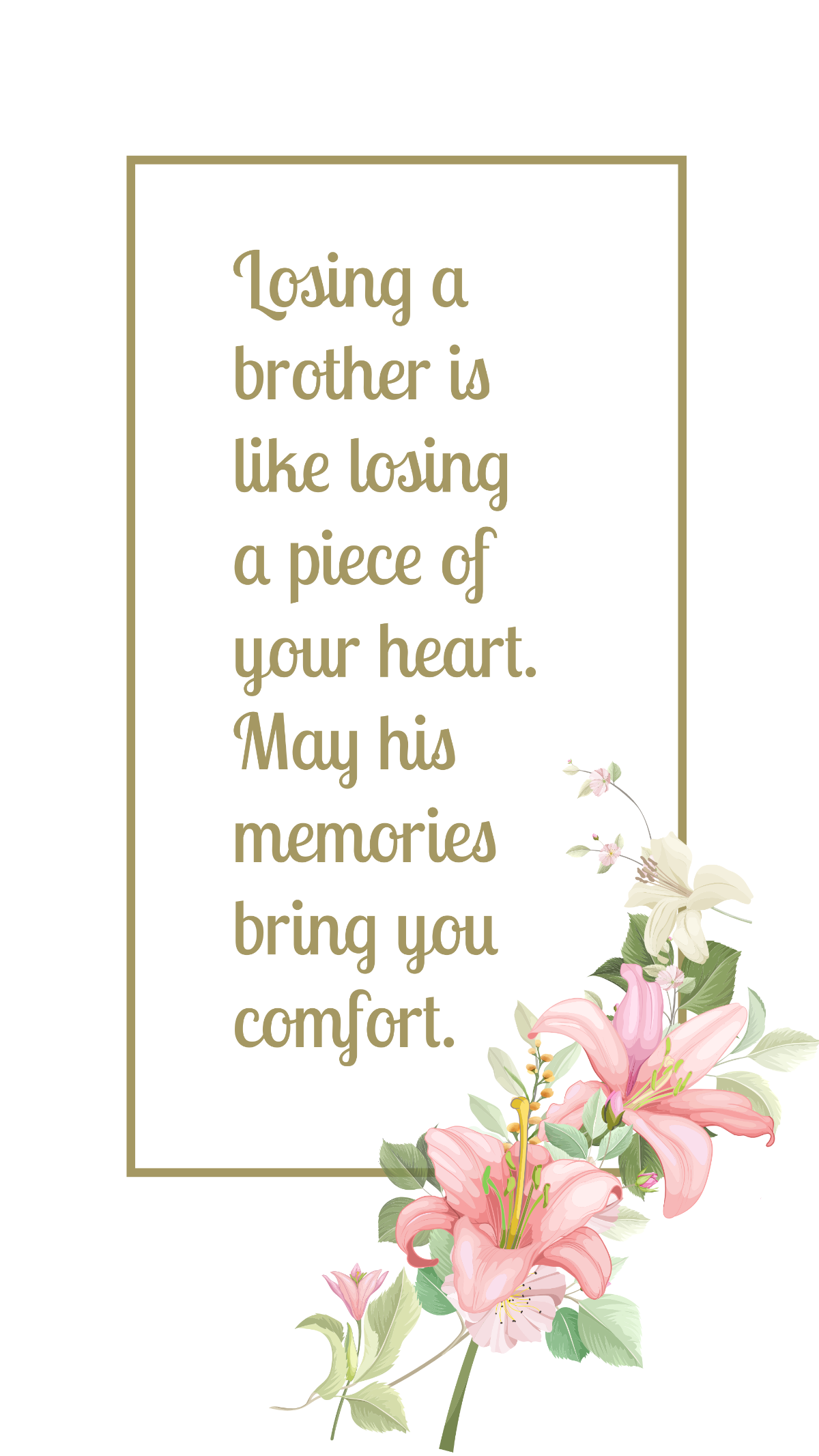 Free Condolence Message For Brother Template