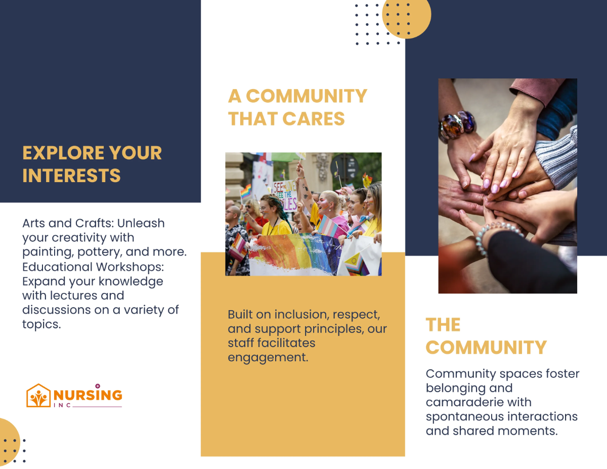 Free Community and Social Engagement Opportunities Brochure Template to Edit Online
