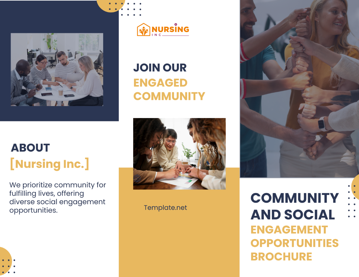 Community and Social Engagement Opportunities Brochure Template