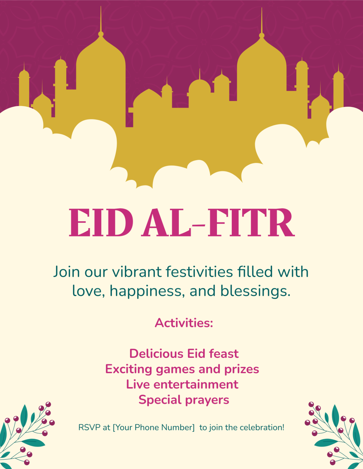 Eid al Fitr Mubarak Flyer Template
