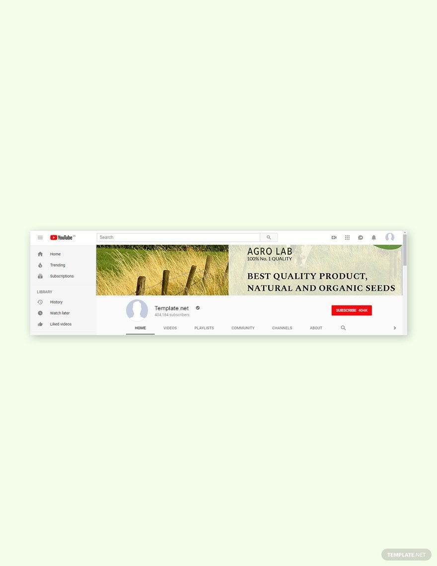Agriculture YouTube Channel Template