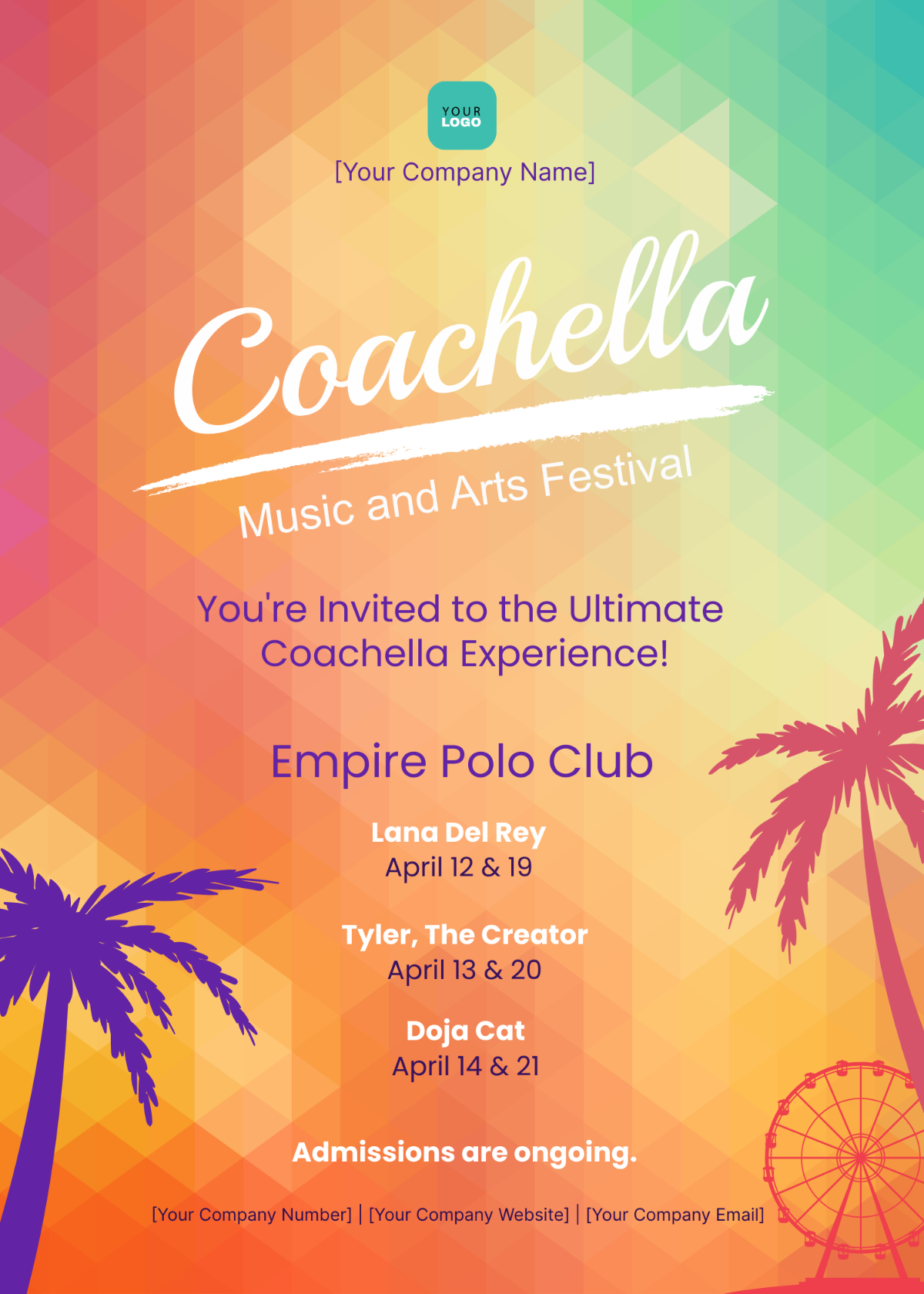 Coachella Ticket Invitation Template