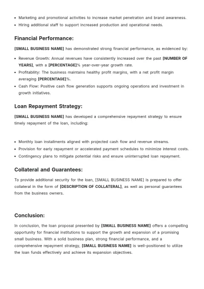 Free Executive Summary For Loan Proposal Template to Edit Online