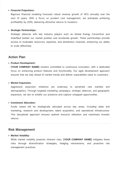 Free Executive Summary for Investors Template to Edit Online
