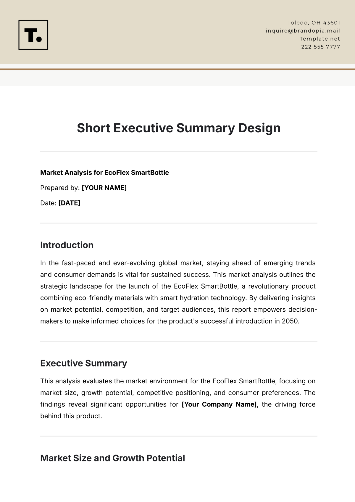 Short Executive Summary Design - Edit Online & Download