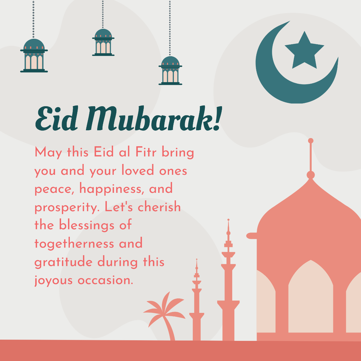 Free Eid al Fitr Mubarak Instagram Post Template