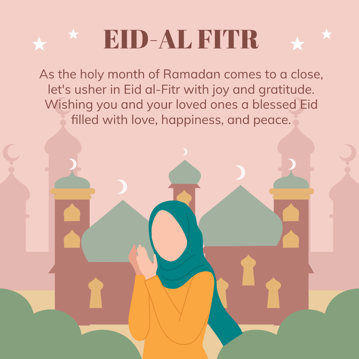 Eid al Fitr Mubarak Facebook Post Template