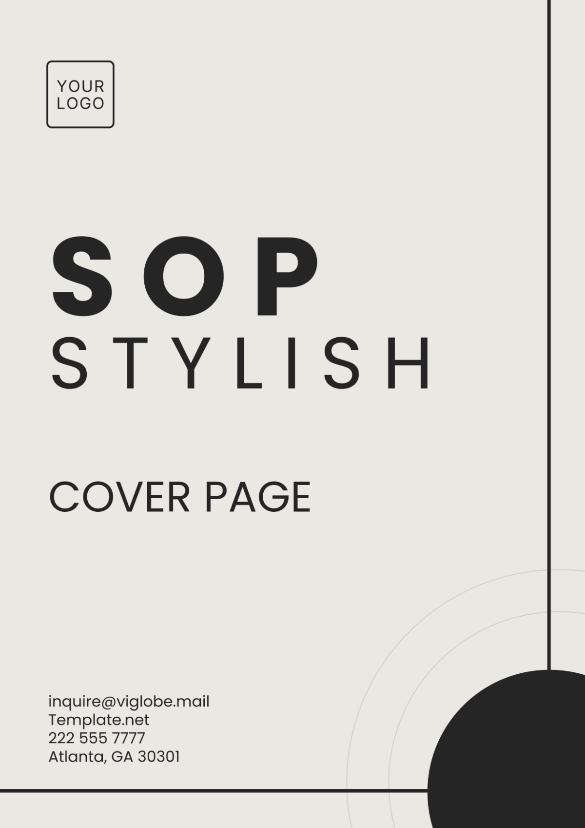 SOP Stylish Cover Page Template - Edit Online & Download