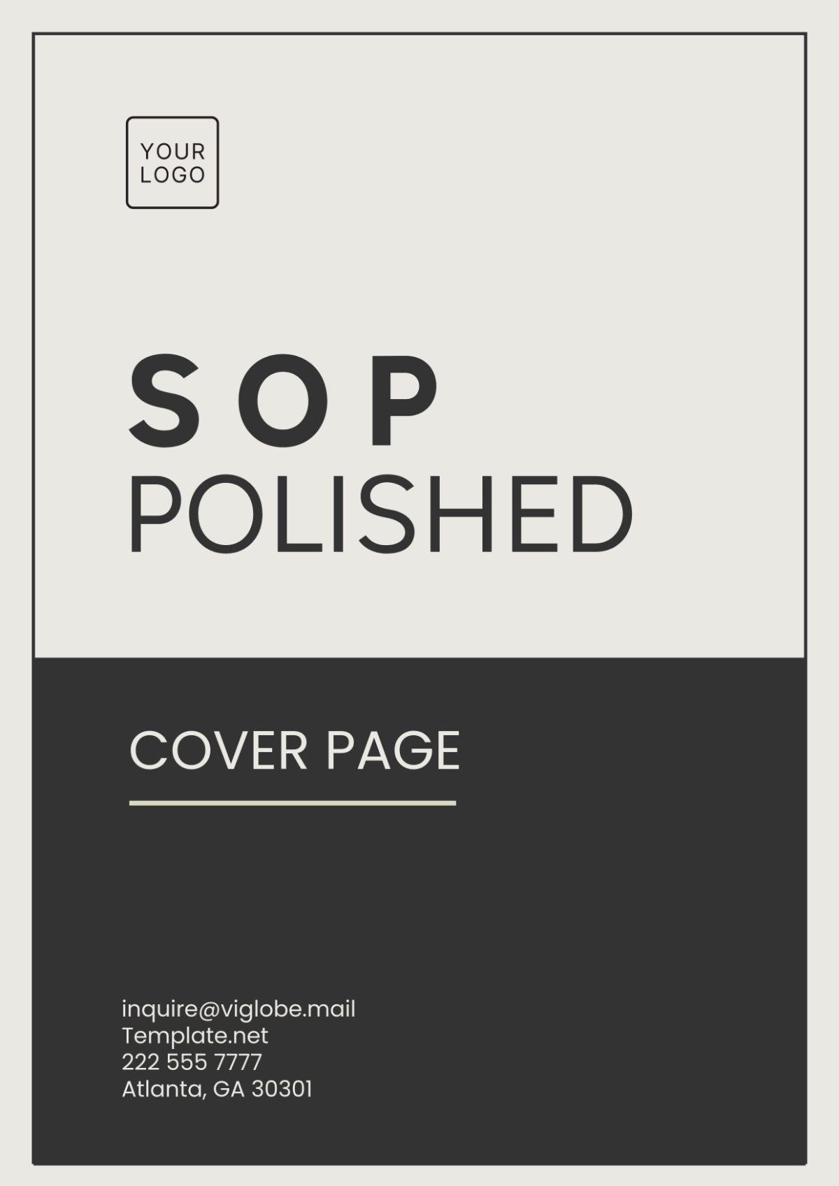 SOP Polished Cover Page Template - Edit Online & Download