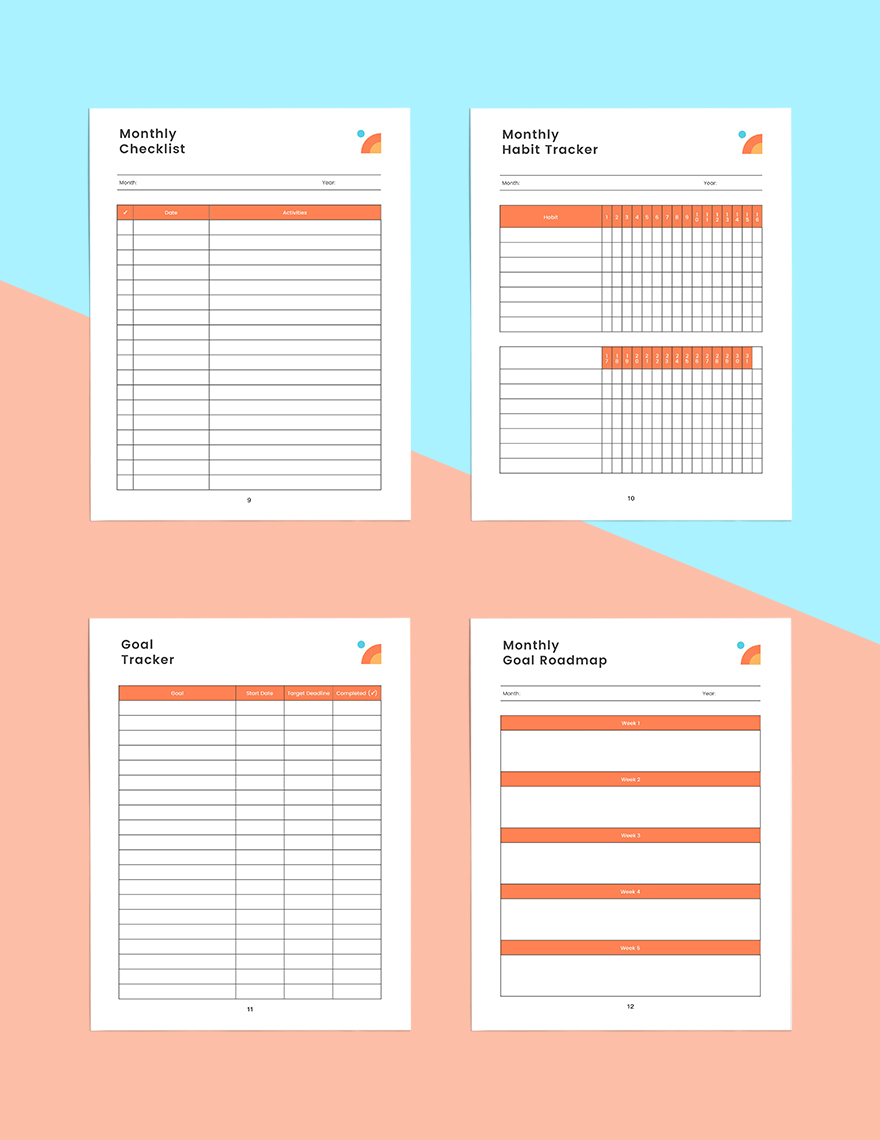 Monthly Goals Planner Template