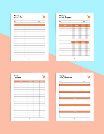 Monthly goal Planner Printable