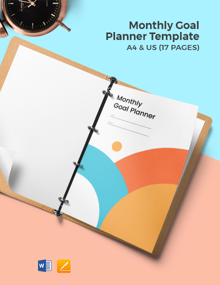 Monthly goal Planner Template