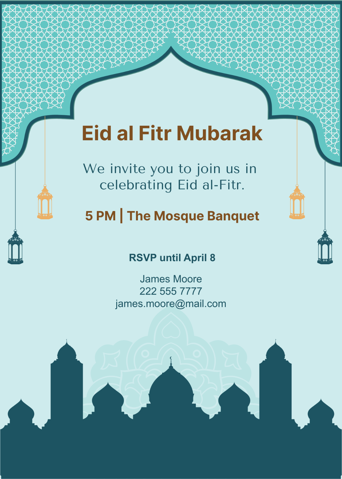 Eid al Fitr Mubarak Invitation