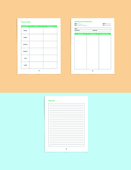 Weekly Goal Planner Template Readable