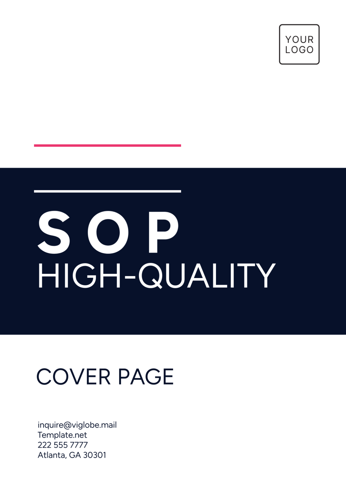 SOP High-quality Cover Page Template - Edit Online & Download