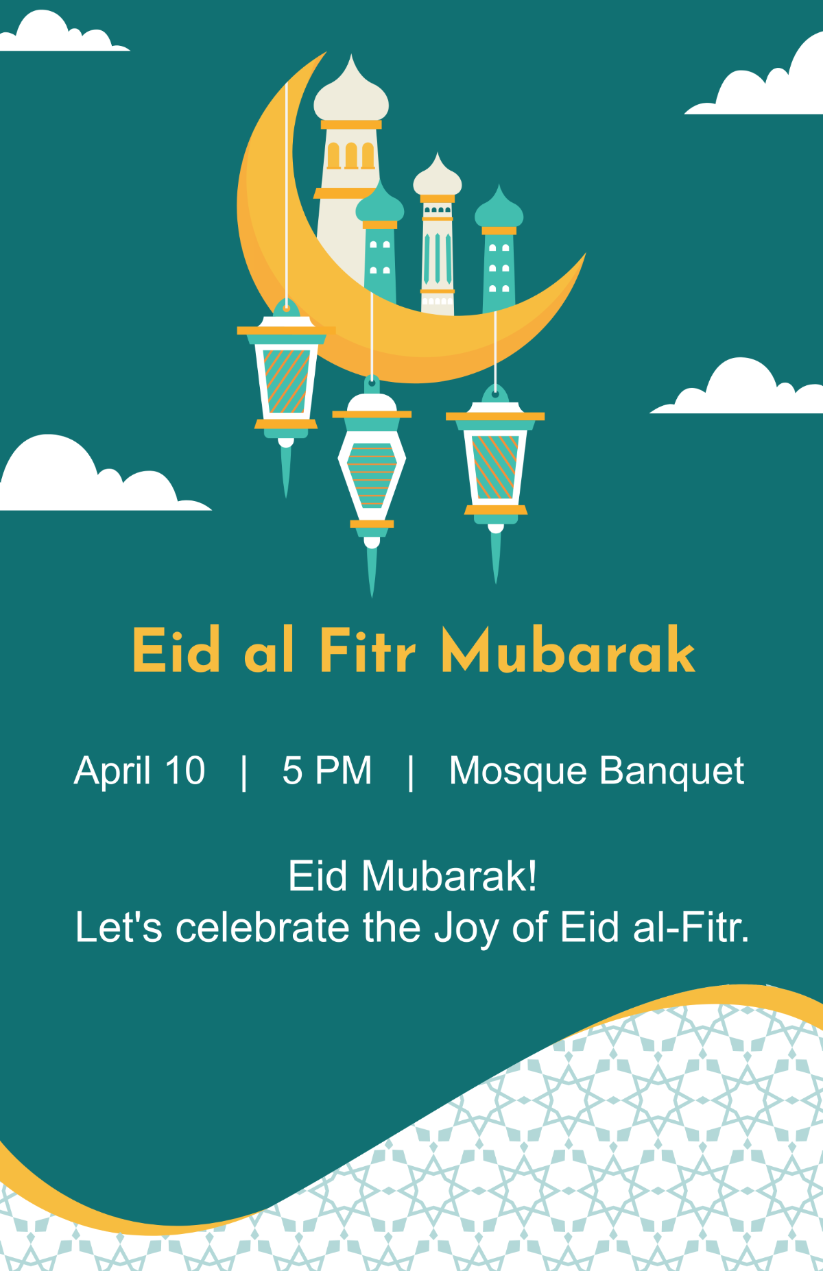 Eid al Fitr Mubarak Poster Template