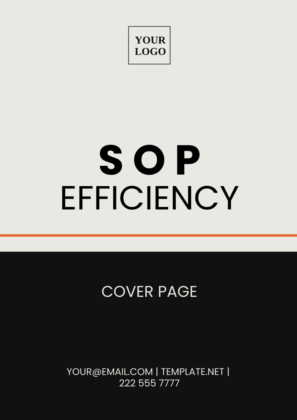 SOP Efficiency Cover Page Template