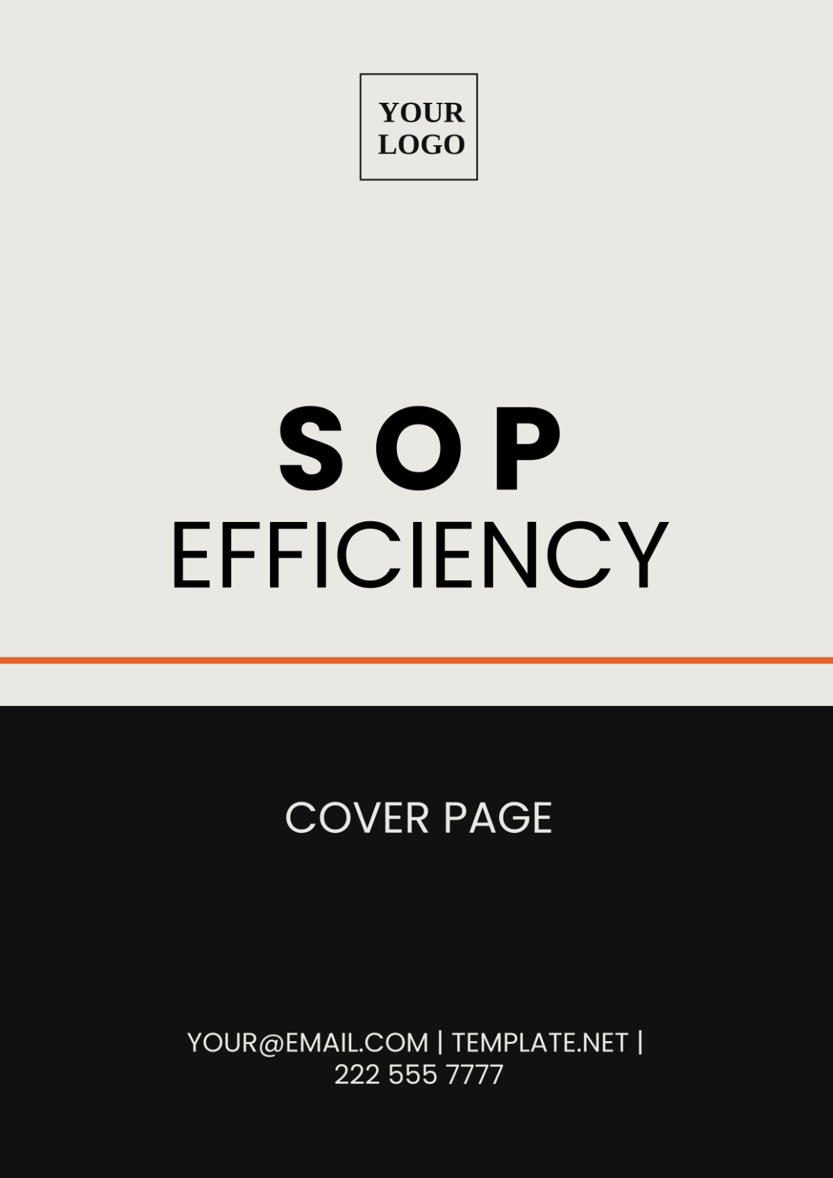 SOP Efficiency Cover Page Template - Edit Online & Download Example ...