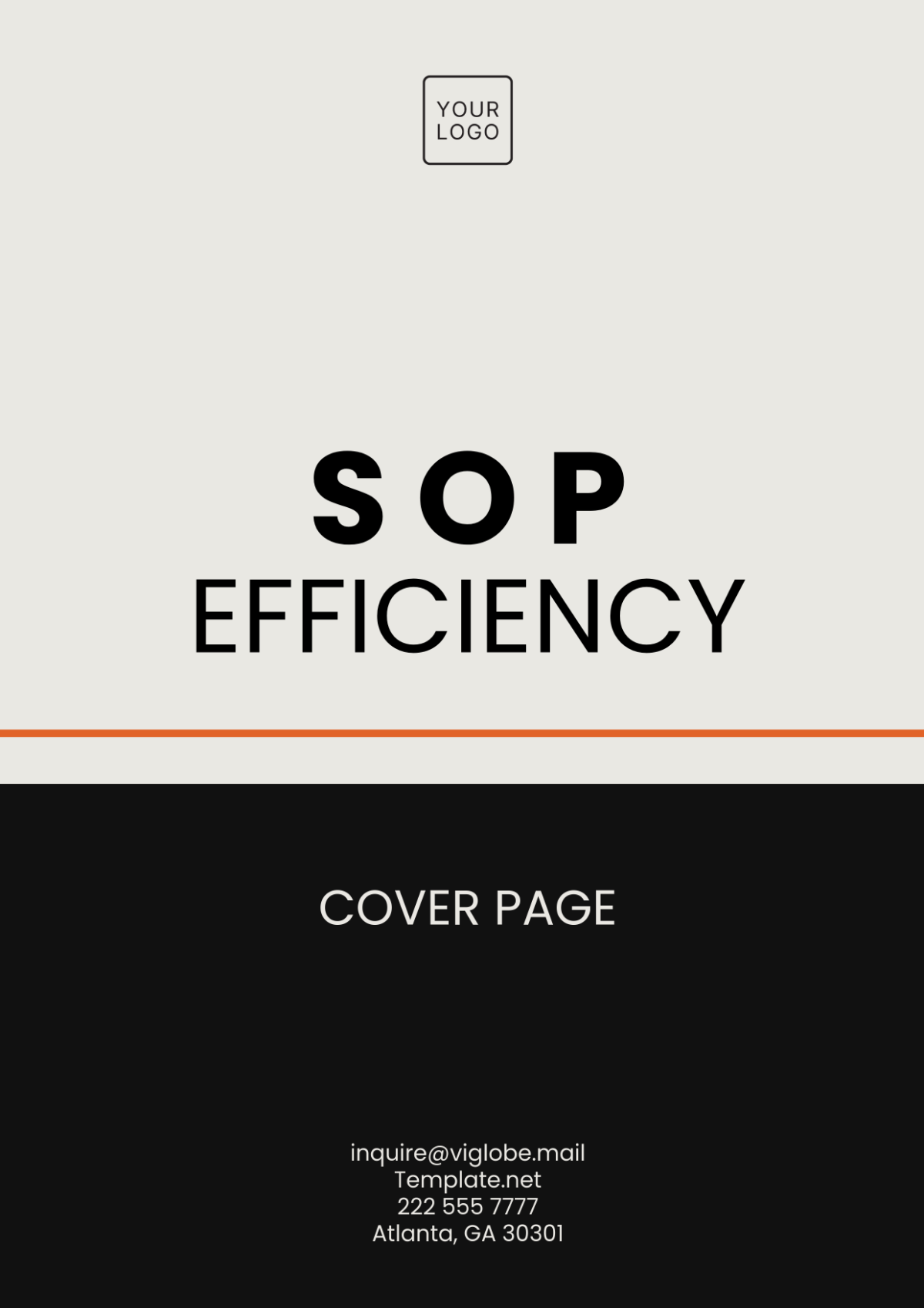 SOP Efficiency Cover Page Template - Edit Online & Download