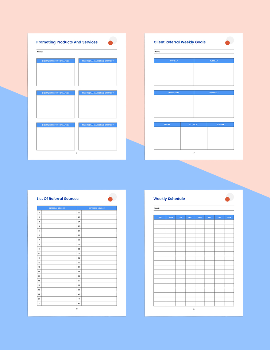Client Referral Marketing Planner Template