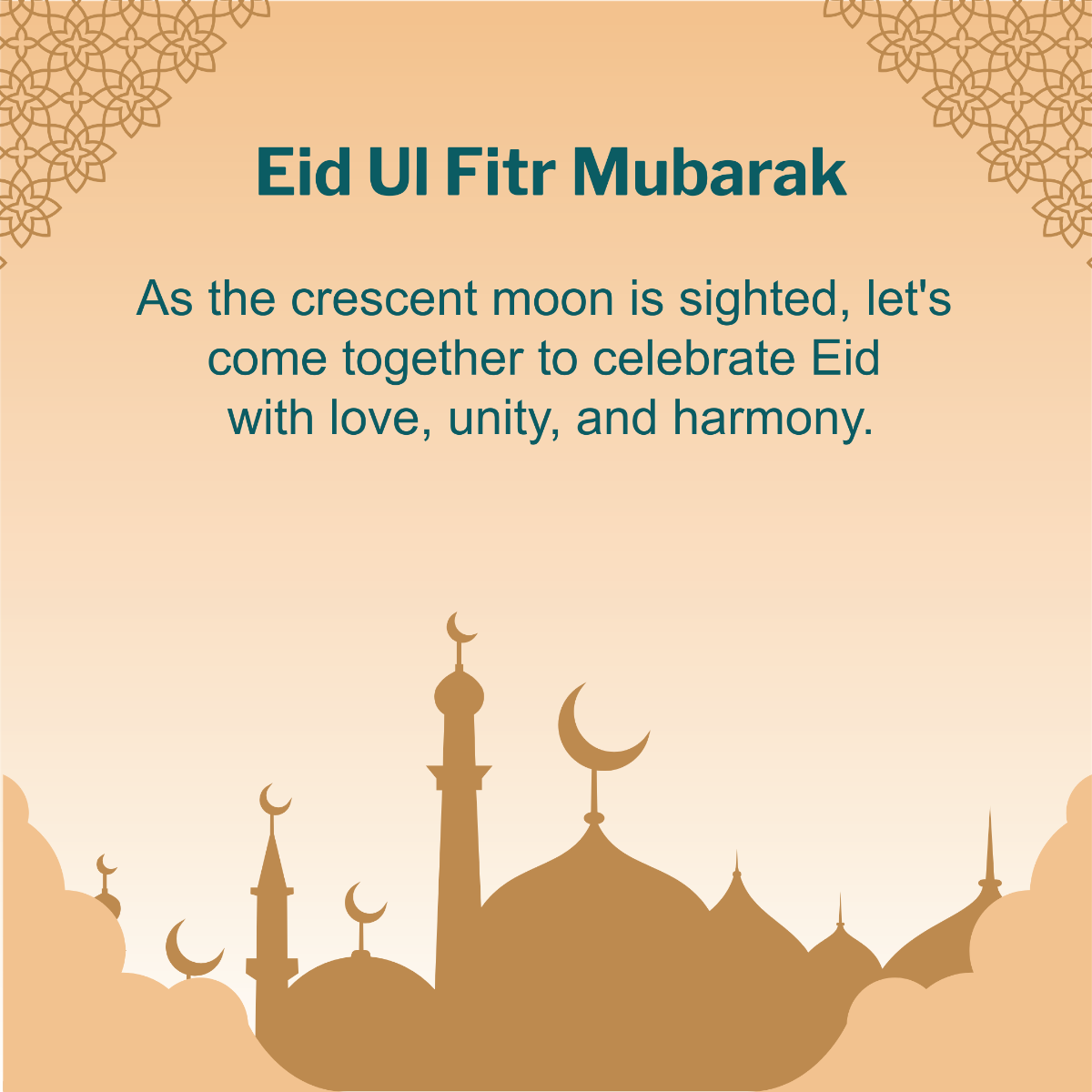 Free Eid al Fitr Mubarak Social Media Post Template
