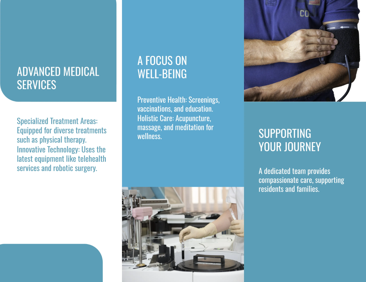 Free State-of-the-Art Medical Care Facilities Brochure Template to Edit Online