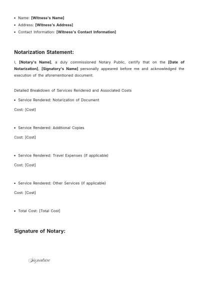 Free Notary Receipt Invoice Template & AI Invoice Maker