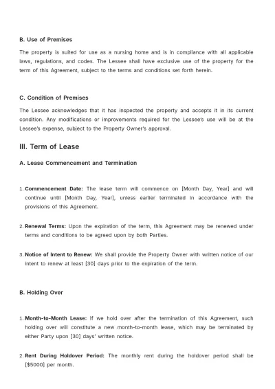 Free Nursing Home Lease Agreement Template to Edit Online