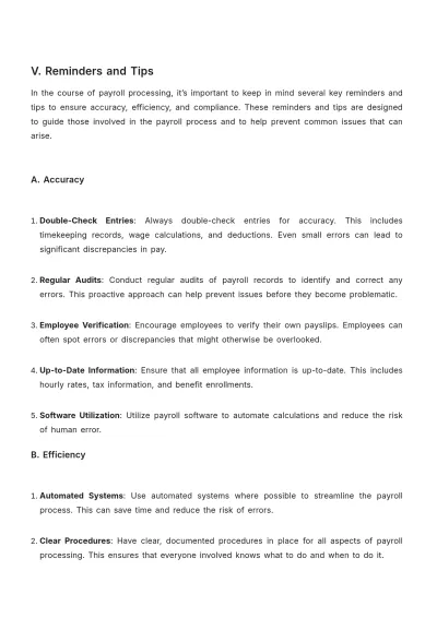 Free Nursing Home Payroll Processing Procedure Template to Edit Online