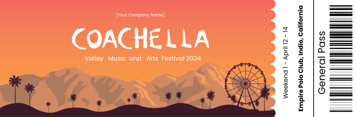 Free Coachella Ticket Template