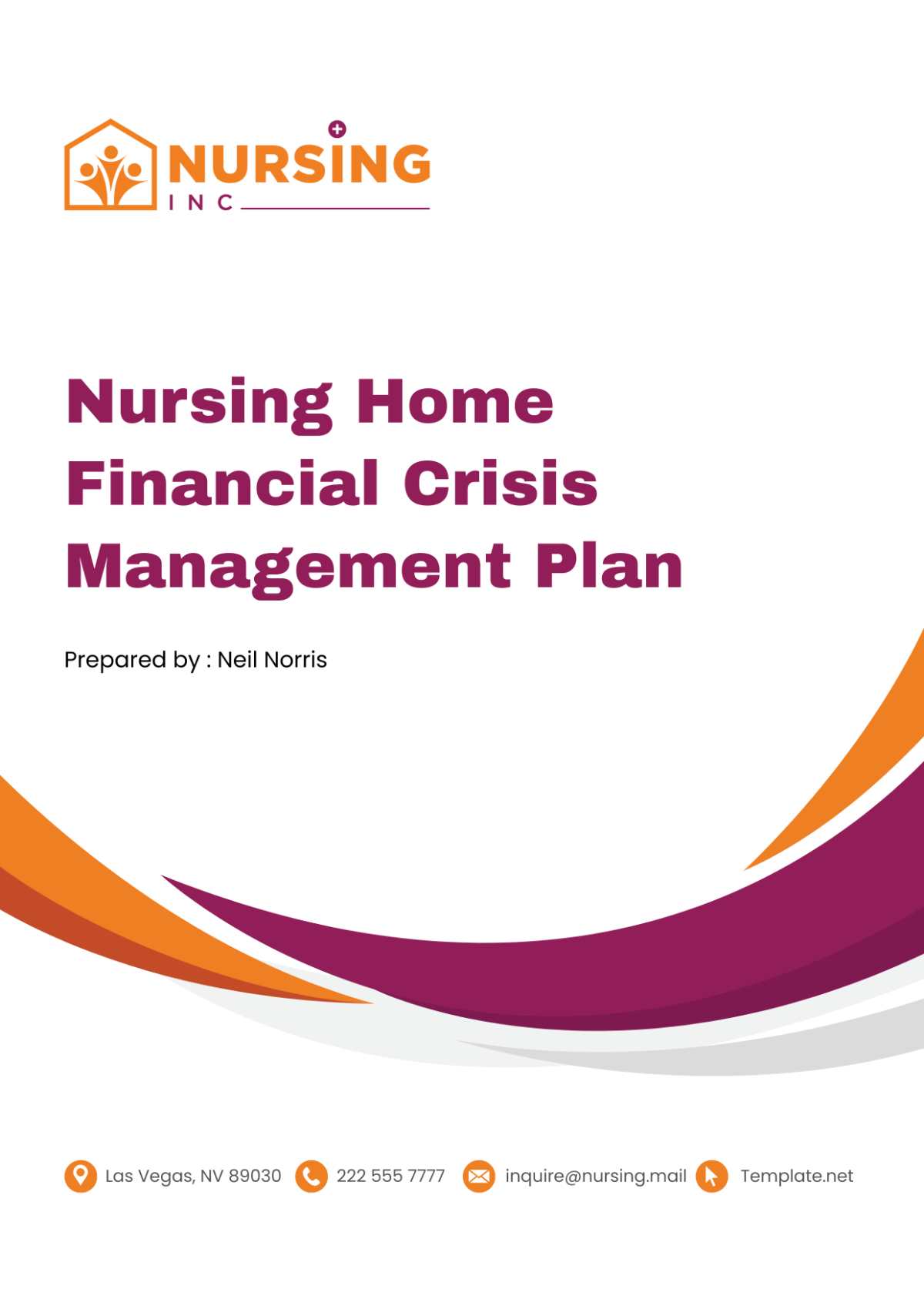 Nursing Home Financial Crisis Management Plan Template