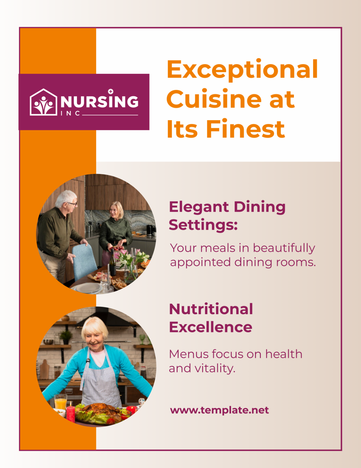 Gourmet Dining for Our Residents Poster