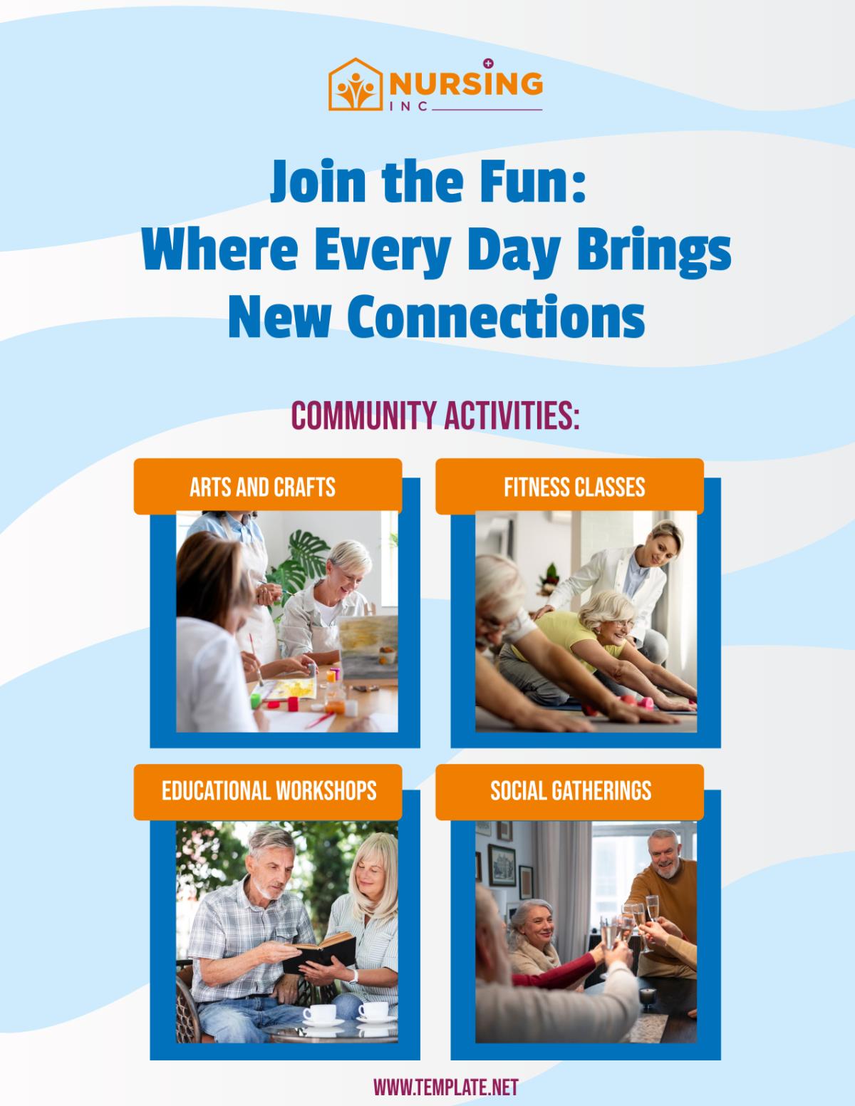 Engage and Connect: Community Activities Poster Template