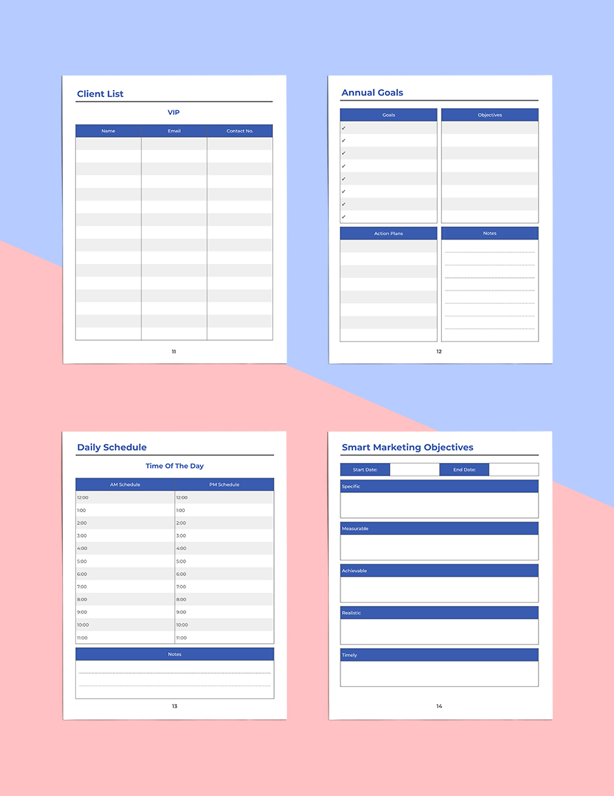 Real Estate Marketing Planner Template