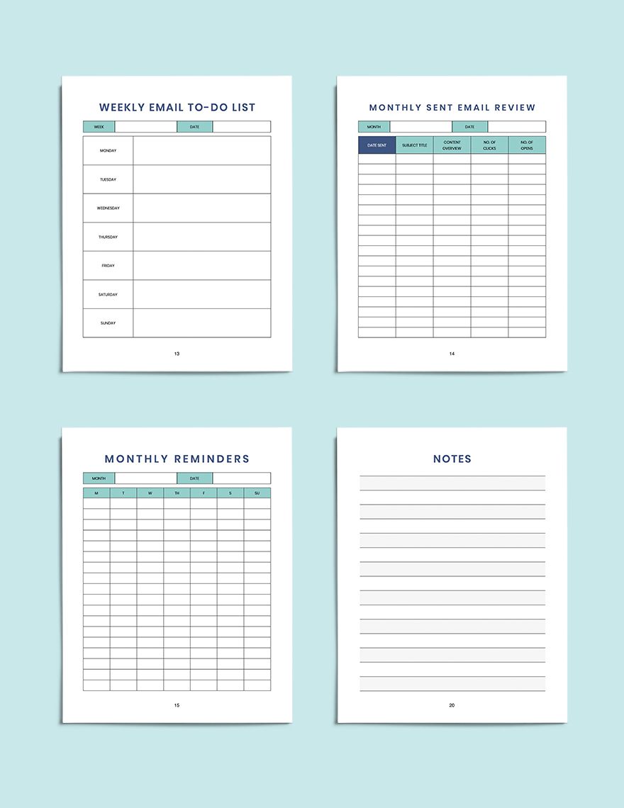 Email Marketing Planner Template