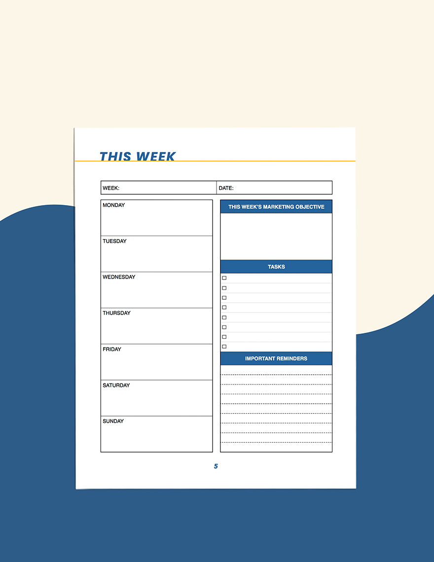 Small Business Marketing Planner Template