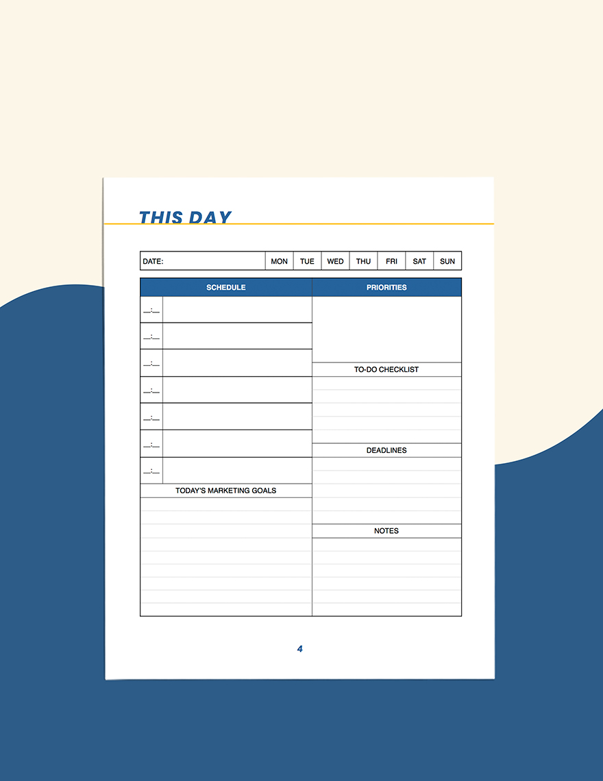 Small Business Marketing Planner Template