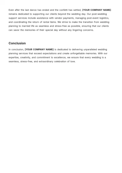 Free Executive Summary for Wedding Planner Template to Edit Online