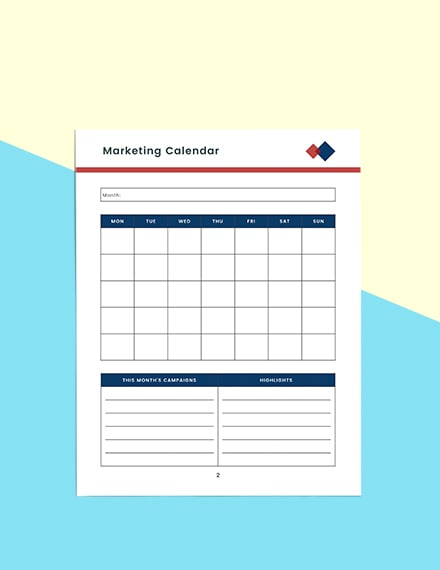 Monthly Marketing Planner Template - Word, Apple Pages | Template.net
