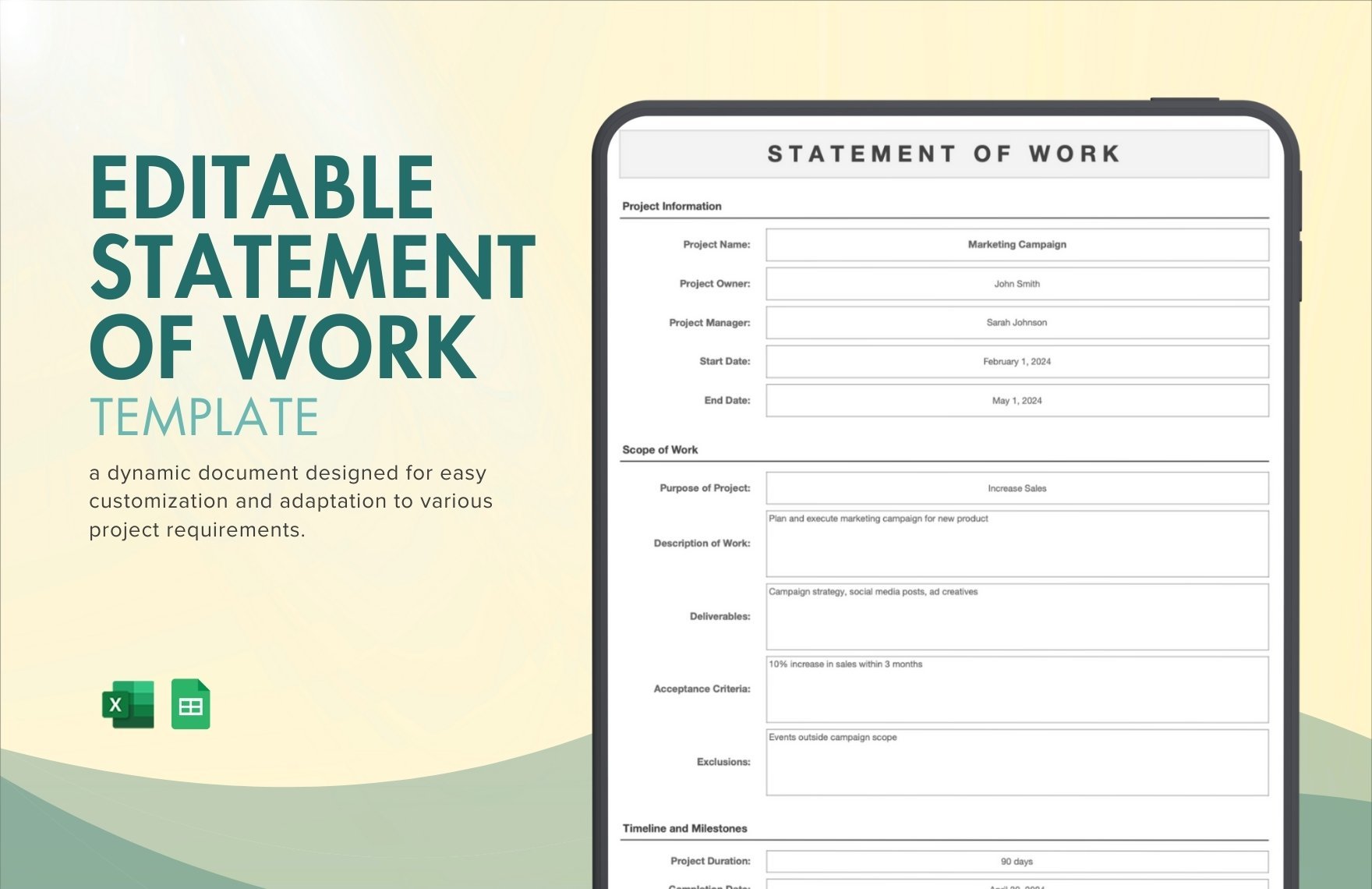 Editable Statement of Work Template
