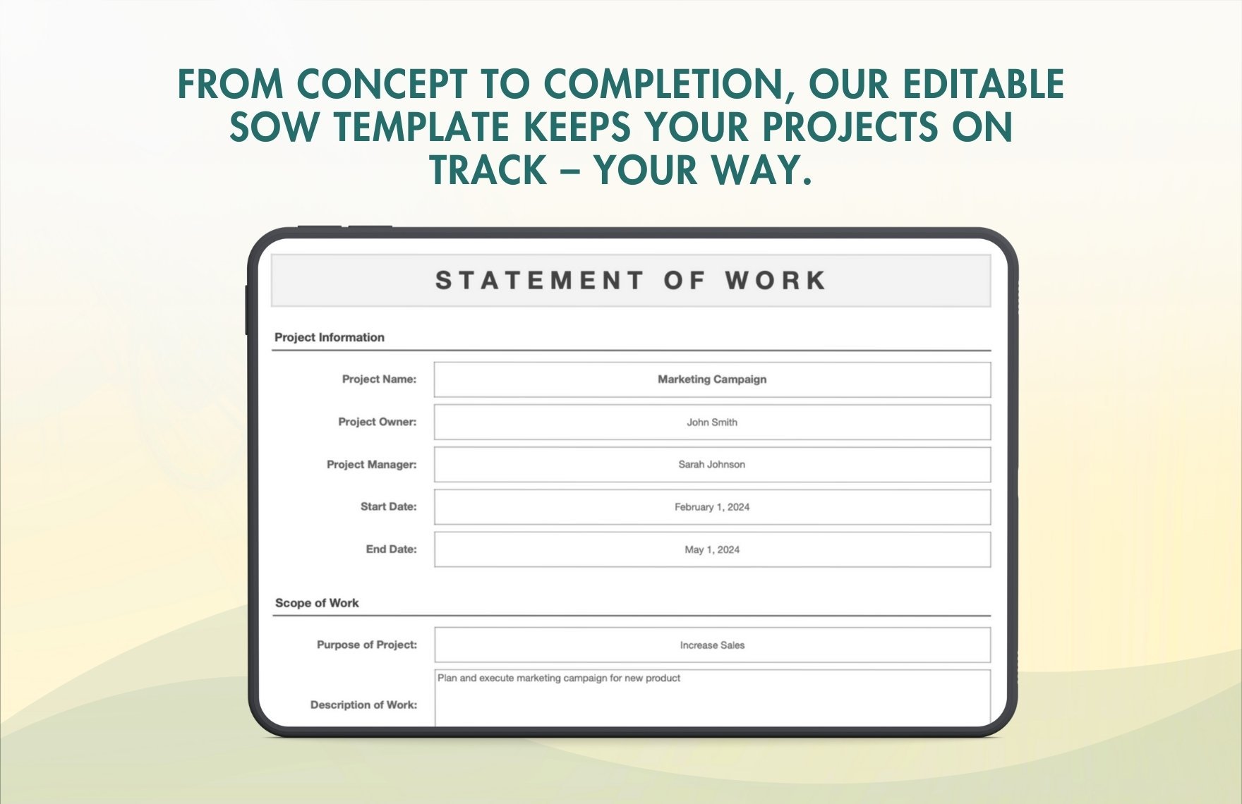Editable Statement of Work Template