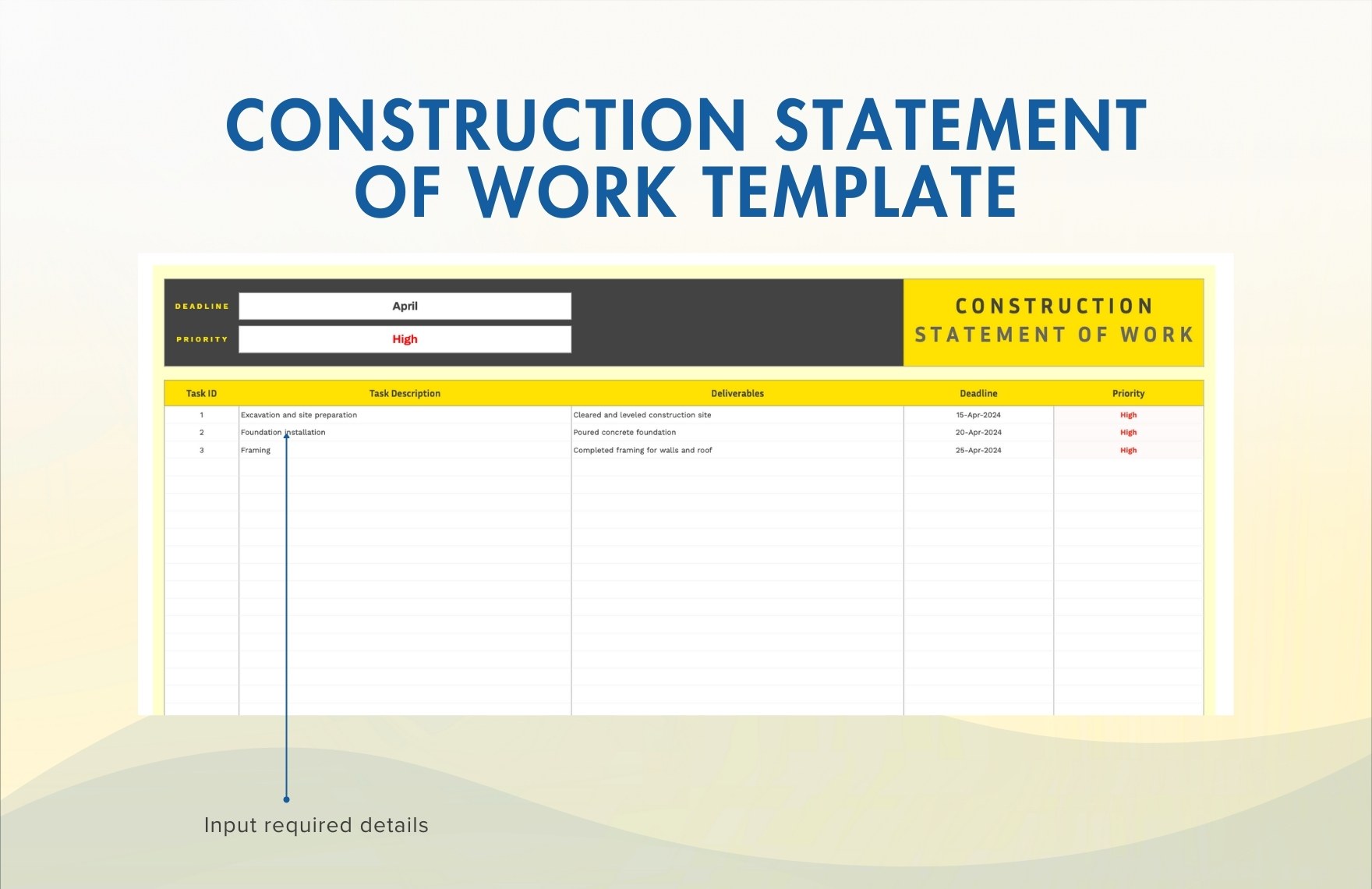 Construction Statement of Work Template