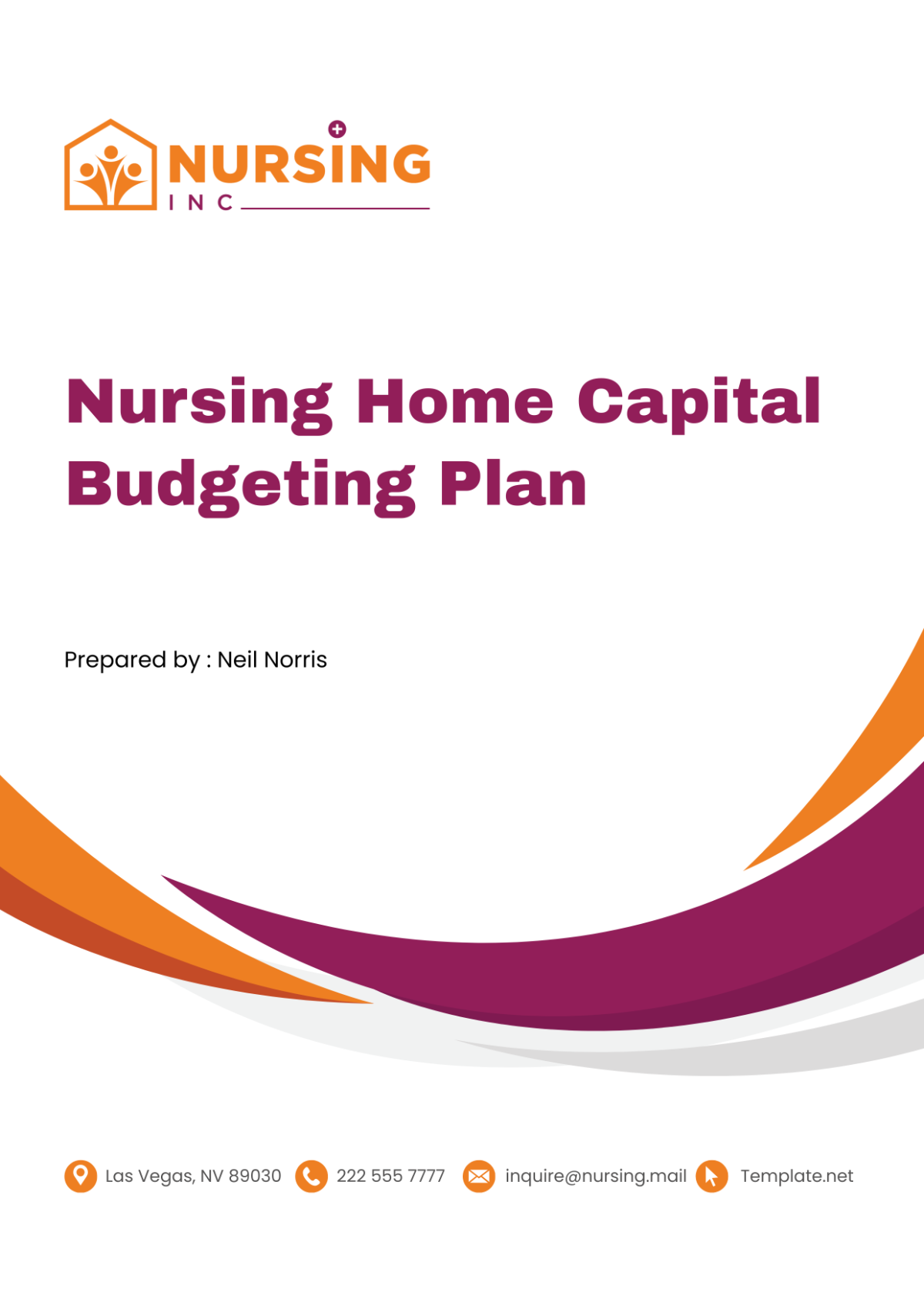 Nursing Home Capital Budgeting Plan Template