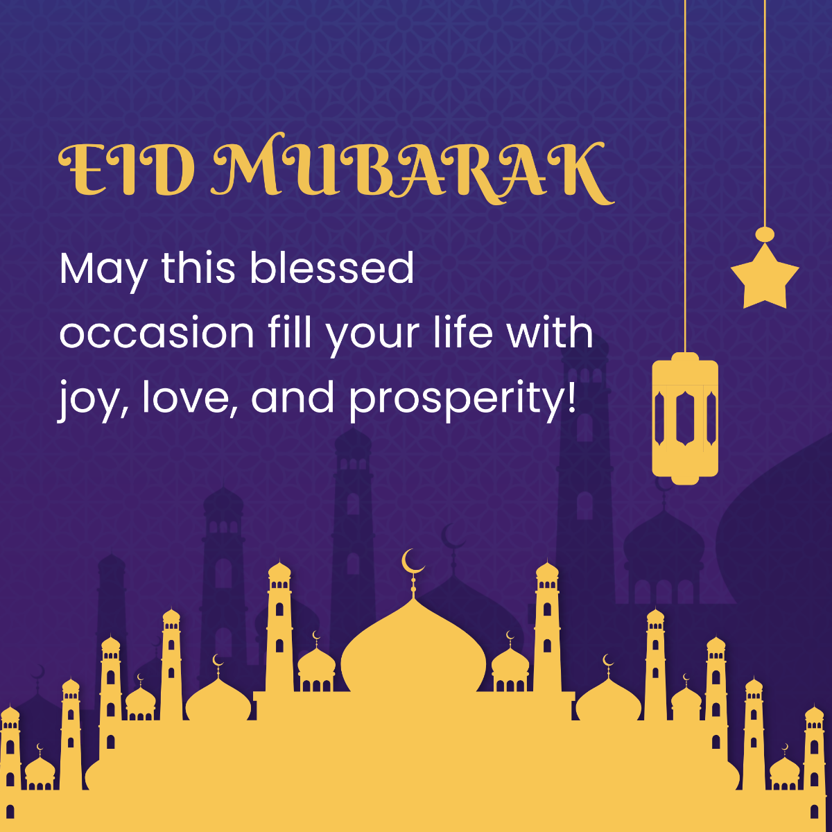Free Eid al Fitr Mubarak Holiday Facebook Post Template