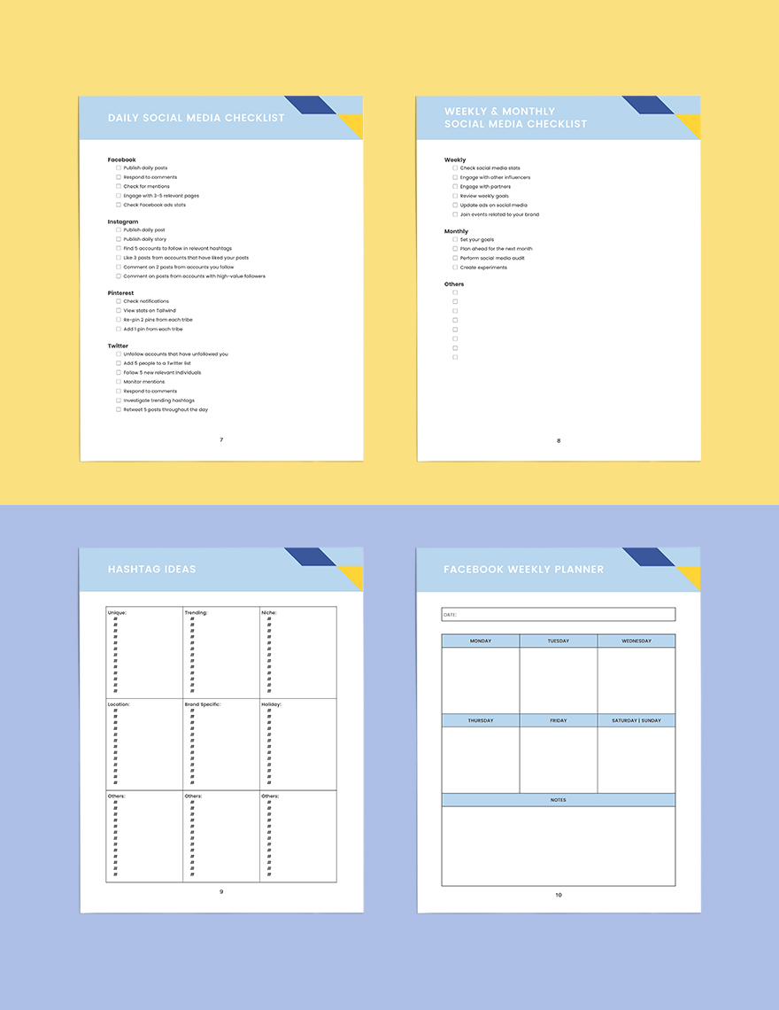 Social Media Content Planner Template