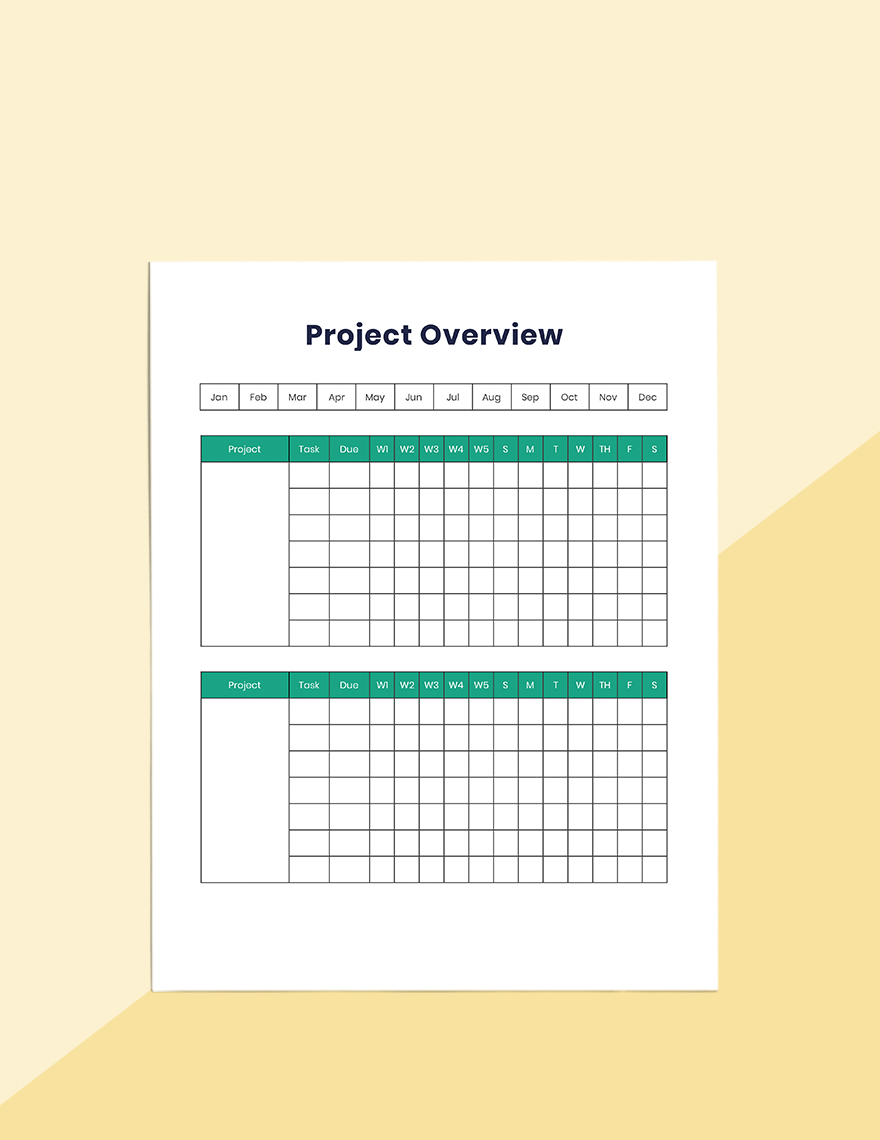 Project Timeline Planner Printable