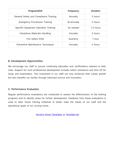 Free Nursing Home Maintenance Procedure Template to Edit Online
