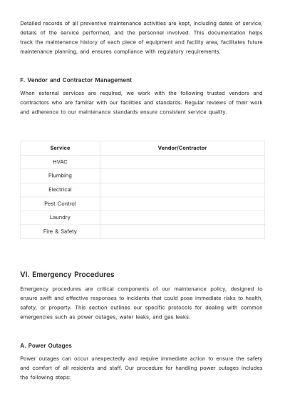 Free Nursing Home Maintenance Procedure Template to Edit Online
